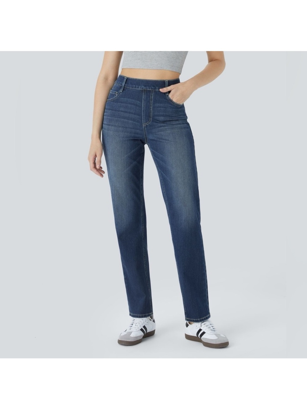 NEW! Halara Flex Denim High Waisted Jeans Large